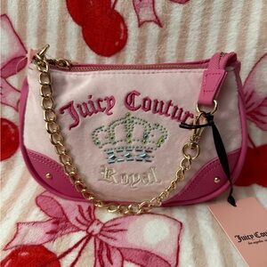 Juicy Couture Pink Wristlet with Gold Chain